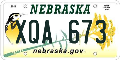 NE license plate XQA673