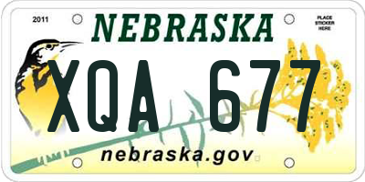 NE license plate XQA677