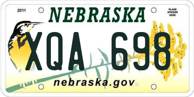 NE license plate XQA698