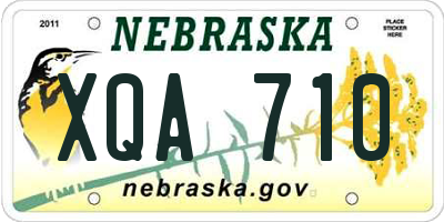 NE license plate XQA710