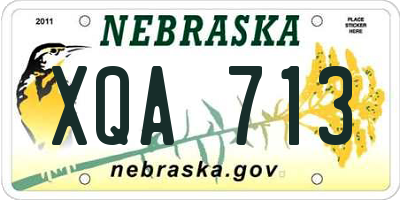 NE license plate XQA713