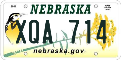 NE license plate XQA714