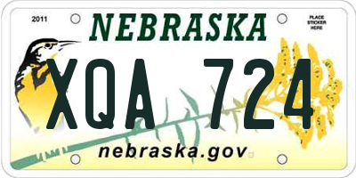 NE license plate XQA724
