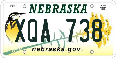 NE license plate XQA738