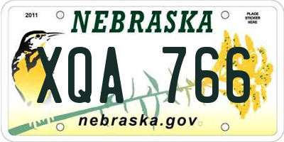 NE license plate XQA766