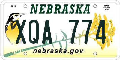NE license plate XQA774