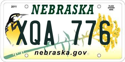 NE license plate XQA776