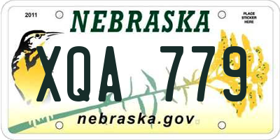 NE license plate XQA779