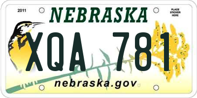 NE license plate XQA781