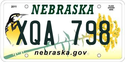 NE license plate XQA798