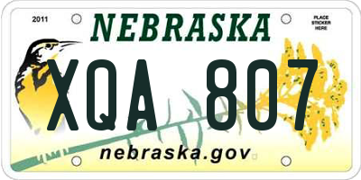 NE license plate XQA807