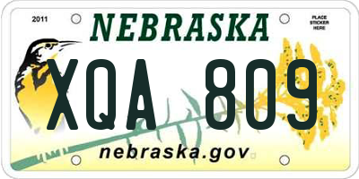 NE license plate XQA809