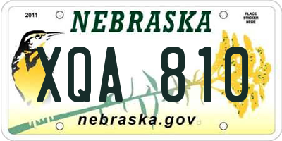 NE license plate XQA810