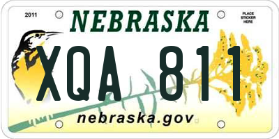 NE license plate XQA811