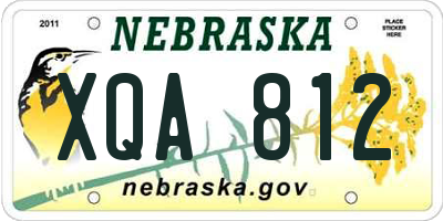 NE license plate XQA812