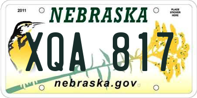 NE license plate XQA817