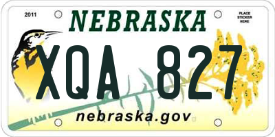 NE license plate XQA827