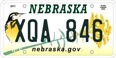 NE license plate XQA846
