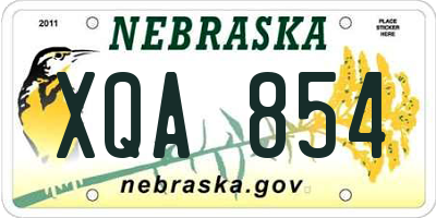 NE license plate XQA854