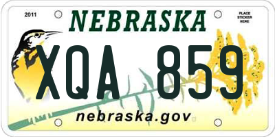 NE license plate XQA859