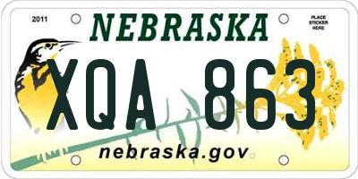 NE license plate XQA863