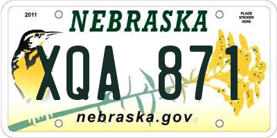 NE license plate XQA871