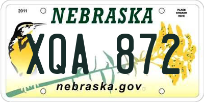 NE license plate XQA872