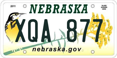NE license plate XQA877
