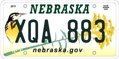 NE license plate XQA883