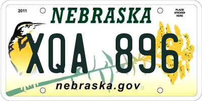 NE license plate XQA896