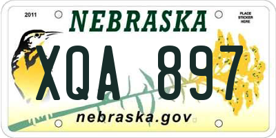 NE license plate XQA897