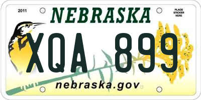 NE license plate XQA899