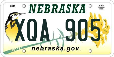 NE license plate XQA905