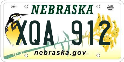 NE license plate XQA912