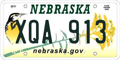 NE license plate XQA913