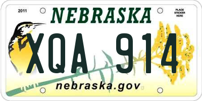 NE license plate XQA914