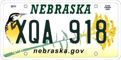 NE license plate XQA918