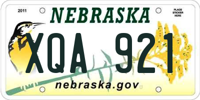 NE license plate XQA921