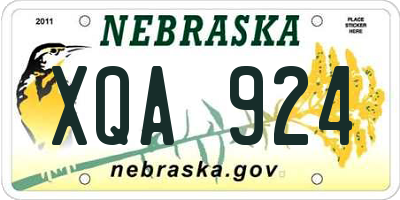 NE license plate XQA924