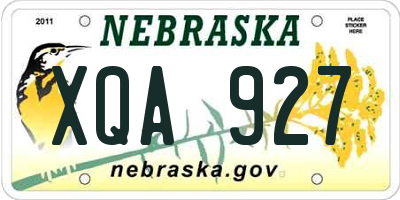 NE license plate XQA927