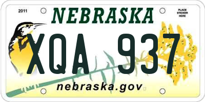 NE license plate XQA937