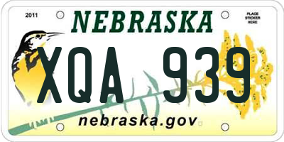 NE license plate XQA939