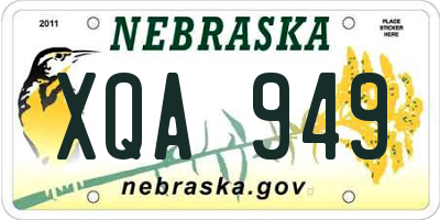NE license plate XQA949