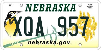 NE license plate XQA957