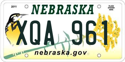 NE license plate XQA961