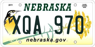 NE license plate XQA970