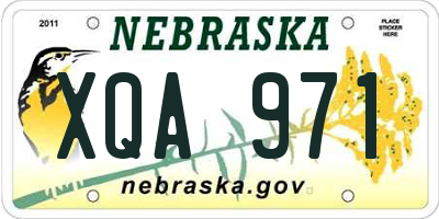 NE license plate XQA971
