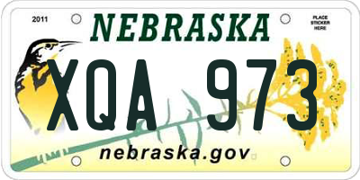 NE license plate XQA973