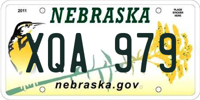NE license plate XQA979