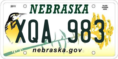 NE license plate XQA983
